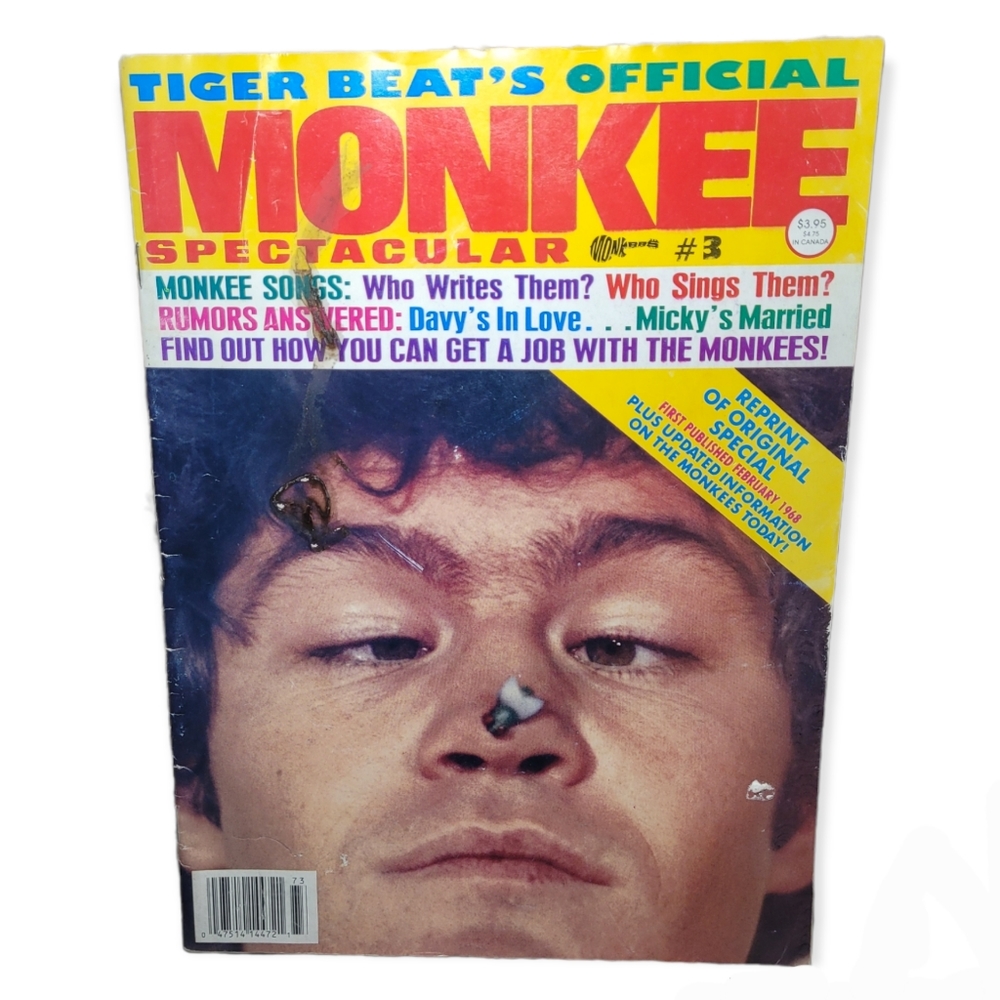 Tiger Beat’s Official Monkee Spectacular #3 Reprint Magazine February 1968 READ